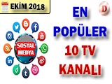 Sosyal Medyada En Popüler Televizyon Kanalları - 2018 Ekim