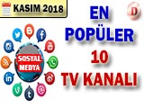 Sosyal Medyada En Popüler Televizyon Kanalları - 2018 Kasım